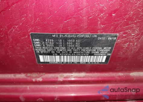 2018 Subaru Impreza 2.0I Sport z USA, uszkodzony, nr VIN 4S3GKAL69J3620408